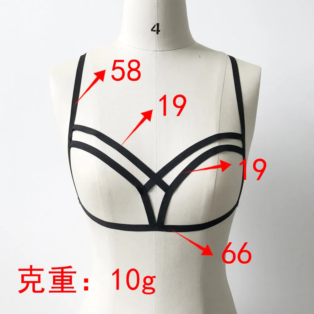 

Sexy Fashion Women Cage Bra Elastic Cage Bra Strappy Hollow Out Bra Bustier Ladies Solid Color Seamless Adjusted Straps #5G