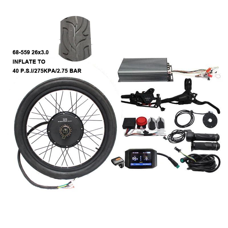 Мотор для электровелосипеда RisunMotor Ebike 26 дюймов 48-72 в 2500-4000 Вт 80 А контроллер