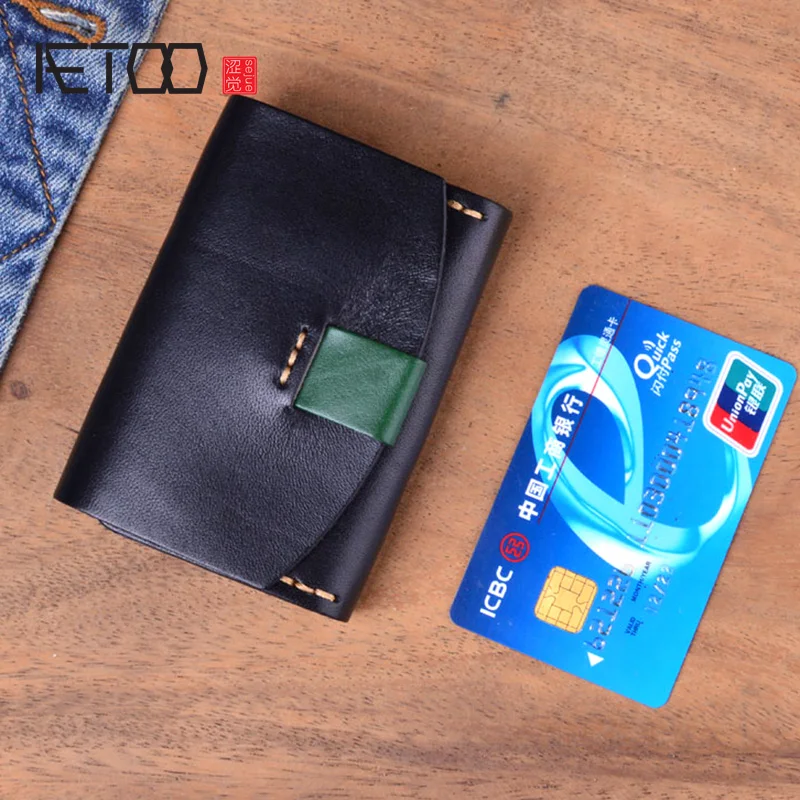 AETOO Кошельки для монет Женский кошелек из натуральной кожи качественный мини в