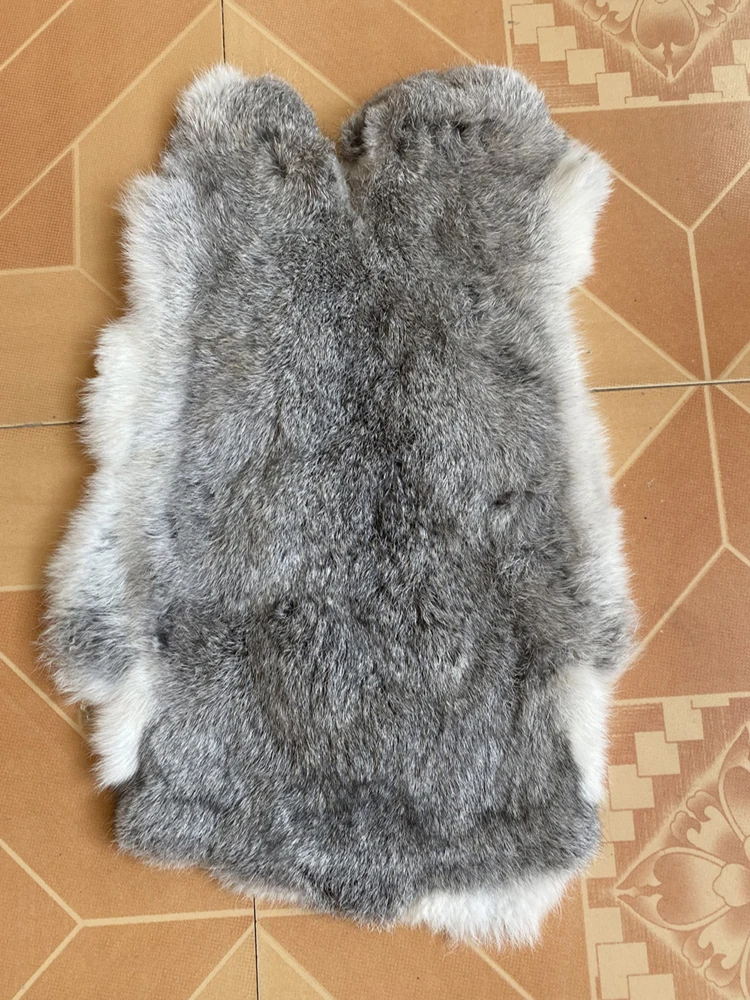 1pcs Soft Economic Large Rabbit Pelt Pelts Fluffy Real Fur Hide Genuine Rabbit Skin For Crafts Natural Christmas images - 6