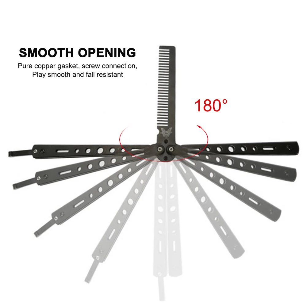 Складная расческа из нержавеющей стали 1 шт. тренировочный нож-бабочка для бороды