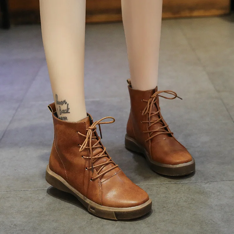 

Spring and Autumn 2018 New Comfortable Girls'Boots with Round Head and Short Barrel Student Martin Boots Fashion Girls' Shoes