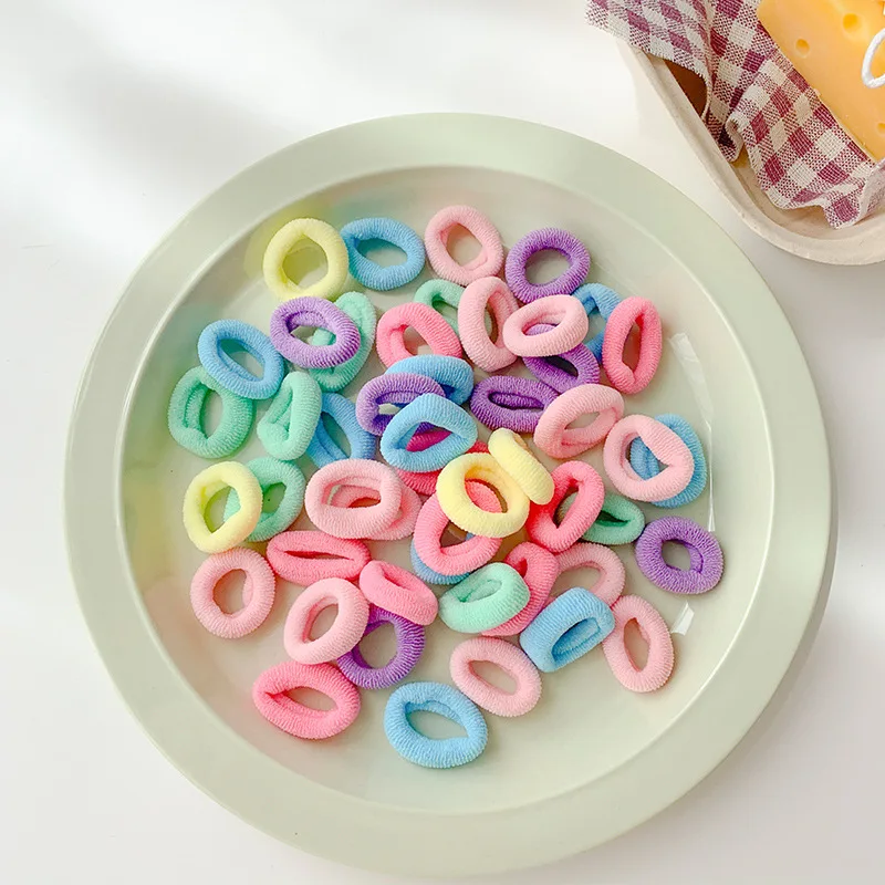 

50PCS/Bag 2CM Mini Nylon Hair Bands for Girls Children Rubber Bands Candy Colors Elastic Hair Tie Kids Headwear Accessories