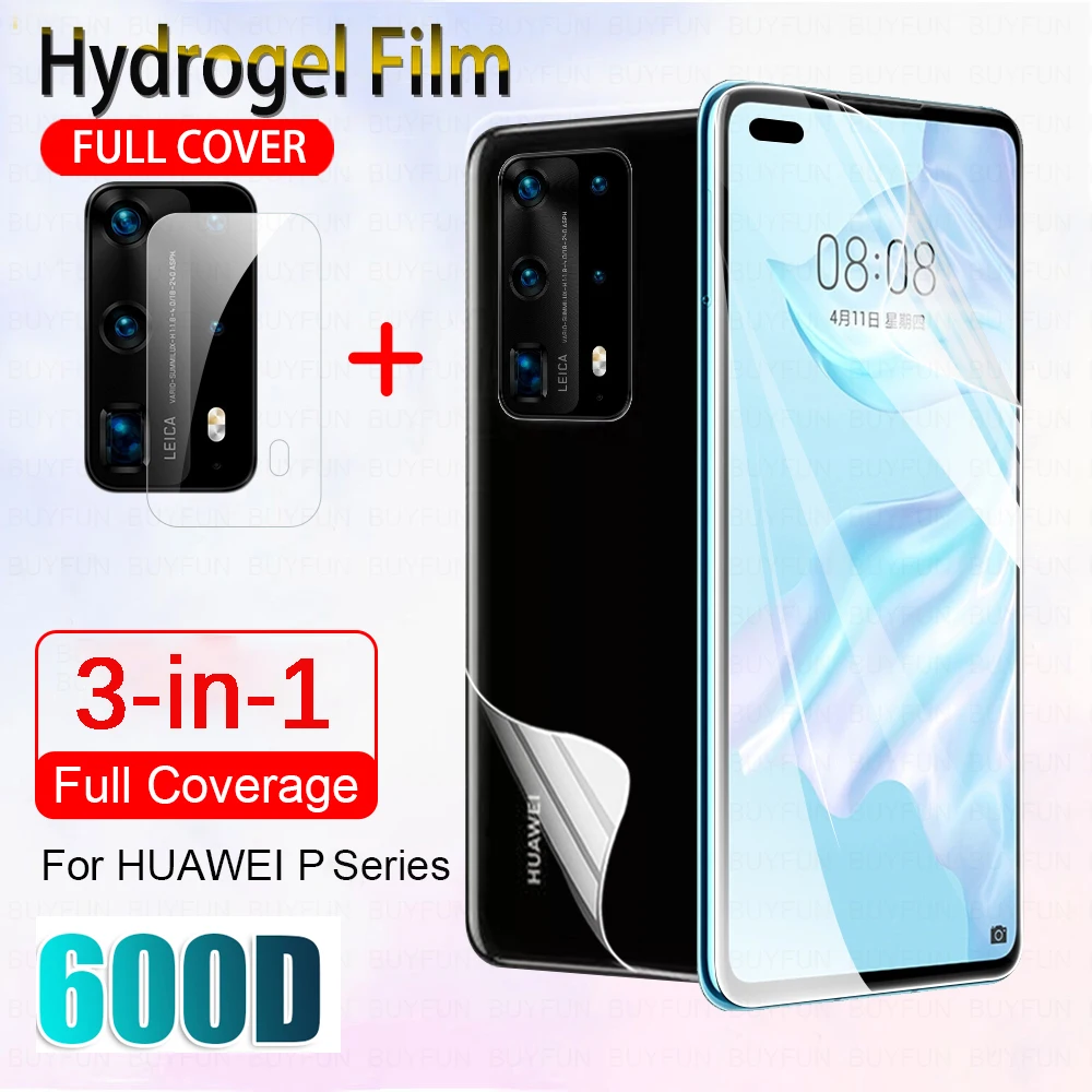 3 в 1 гидрогель пленка для Huawei P20 P30 P40 защита экрана камеры Защитное стекло huawei Pro P 20