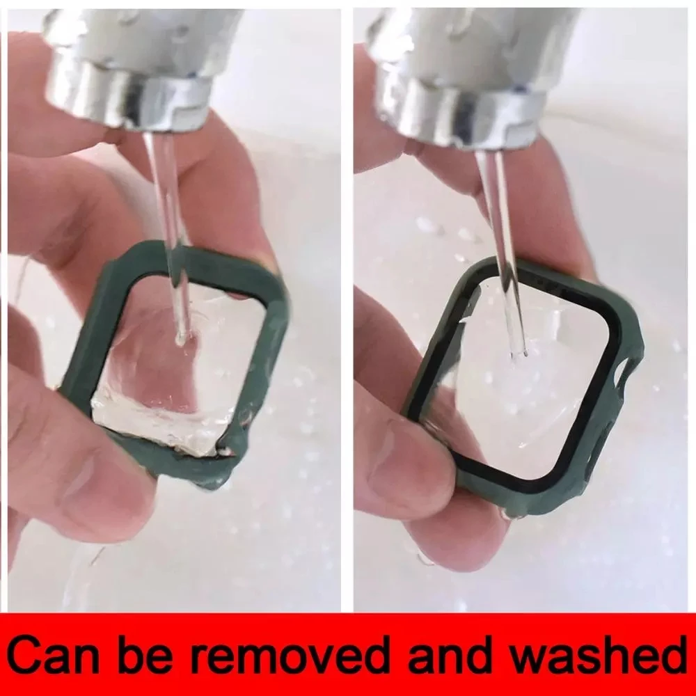 Glass+case For Apple Watch 38mm 40mm 42mm 44mm Built in tempered glass protective shell For iWatch 6 SE 5 4 3 Screen saver case