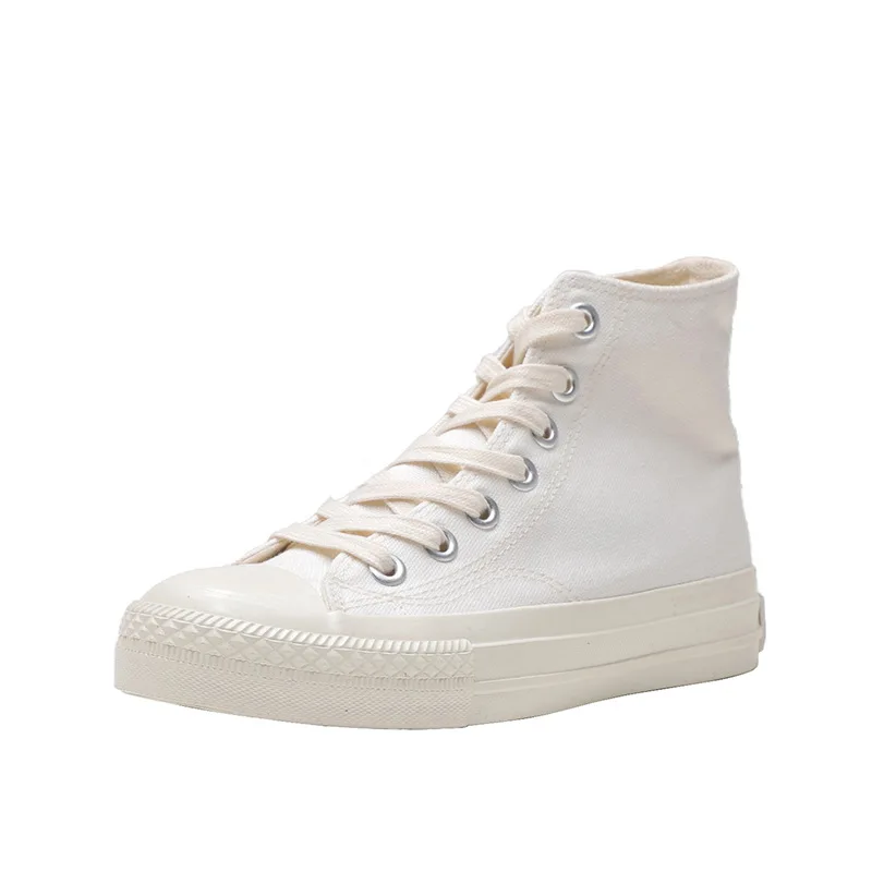

2020 New Solid Color High Quality Spring High-top Women's Casual Vulcanized Lace-up White Canvas Shoes Zapatillas Mujer G1-27