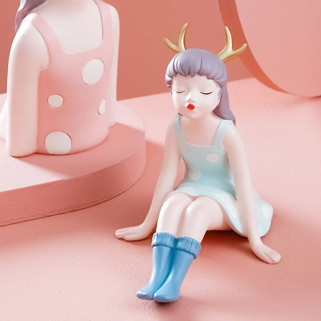 

Modern Girl Figurine Tabletop Desktop Ornament Livingroom Shelf Home Decor Wedding Characters Sculpture Birthday Gift