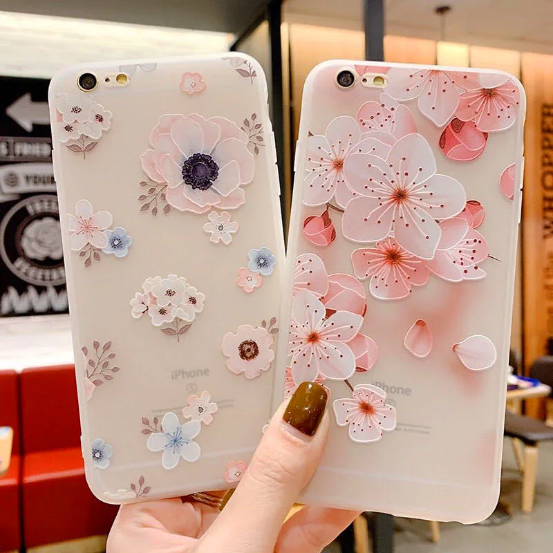 

Three-dimensional flower small fresh with ring iPhone XS MAX mobilephone shell fashion simple female anti-fall anti-fall bracket