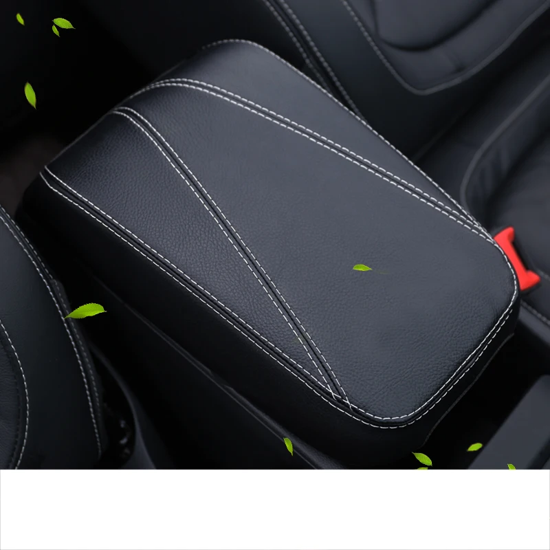 Lsrtw2017 волокно кожа автомобиля центральный управление подлокотник Крышка для Skoda Kodiaq Gt интерьер молдинги аксессуары