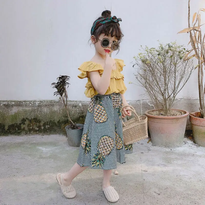 Праздничные Детские наряды для маленьких девочек однотонные кроп топы на