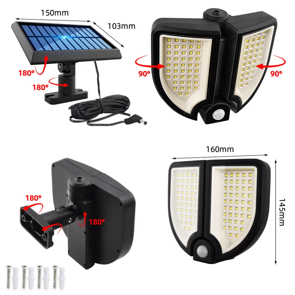 

LED Solar Wall Light Outdoor Solar Lamp Powered Waterproof PIR Motion Sensor Waterproof Street Yard Path Garden Decor Lighting