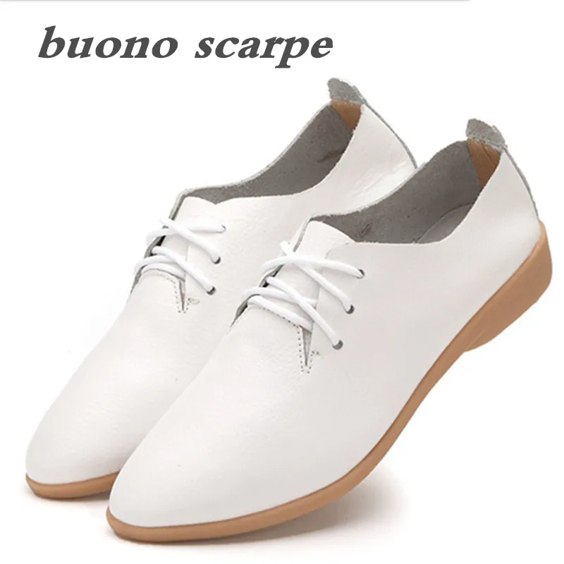 Осенние женские туфли оксфорды Балетки на плоской подошве Женская обувь из