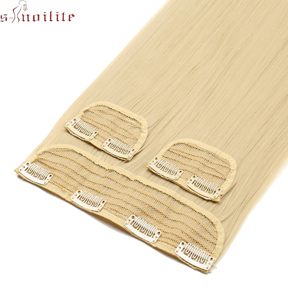 SNOILITE 20 ''синтетические 8 заколки для волос Расширение 3 шт./компл. длинные