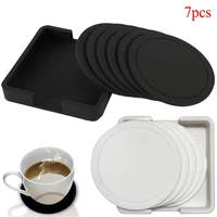 7pcs silicone mat utensils for kitchen accessories non slip heat resistant coffee mug coaster tea cup galass tablet placemat pad