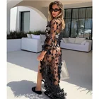 2021 новый женский длинный купальник накидка сексуальный открытый фронт 3D бабочка струящийся кимоно кардиган