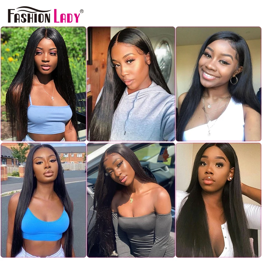 

Fashion Lady Brazilian Hair Wigs Straight Hair Wigs For Women 13x1 T Part Lace Wig Human Hair Pre Plucked 1b Non-Remy