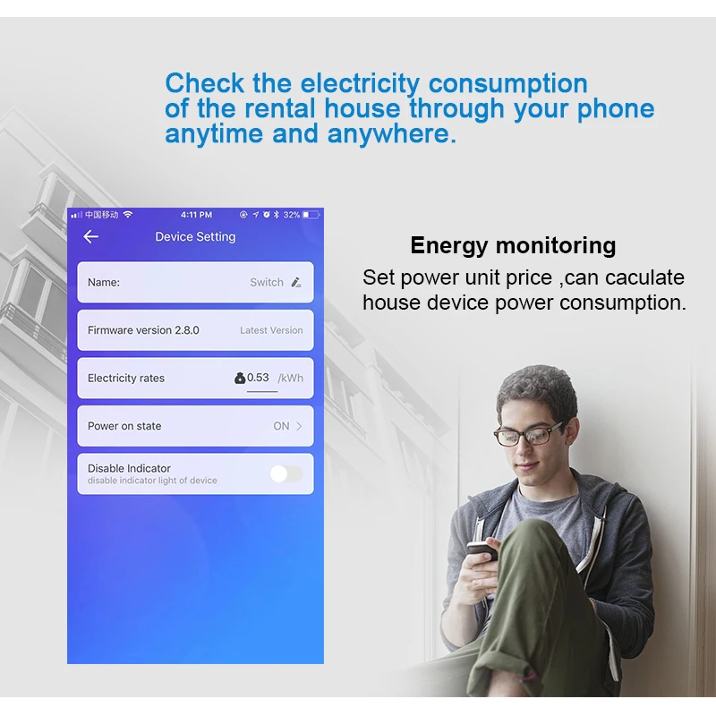 Однофазный измеритель мощности eWelink 1P din-рейка Wi-Fi умный энергии кВт/ч с Alexa google для