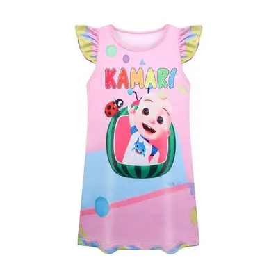 

2021 New Summer Baby Girl Summer Dress Kids Anime Cocomelon JJ Clothes Children Sleeveless Cartoon Casual Dresses Lovely Outfits