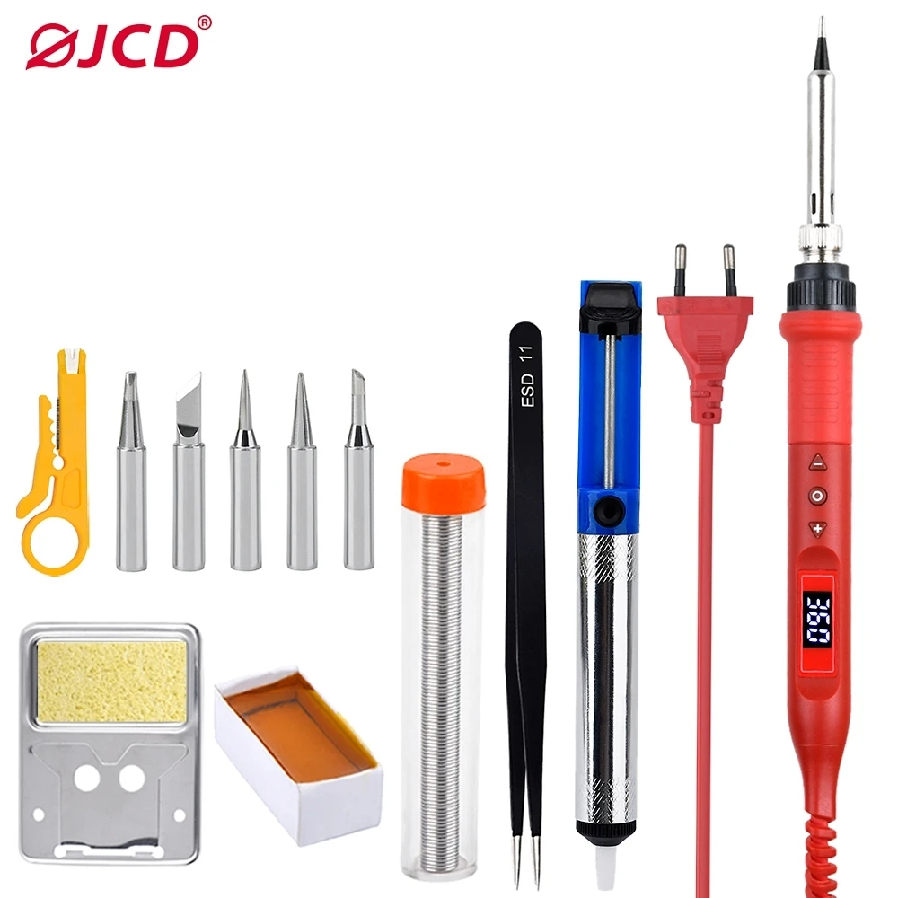 JCD 908U Soldering Iron Kit LCD Lighting Multi-function Button Adjustable Temperature Station Welding 80W 220V | Инструменты