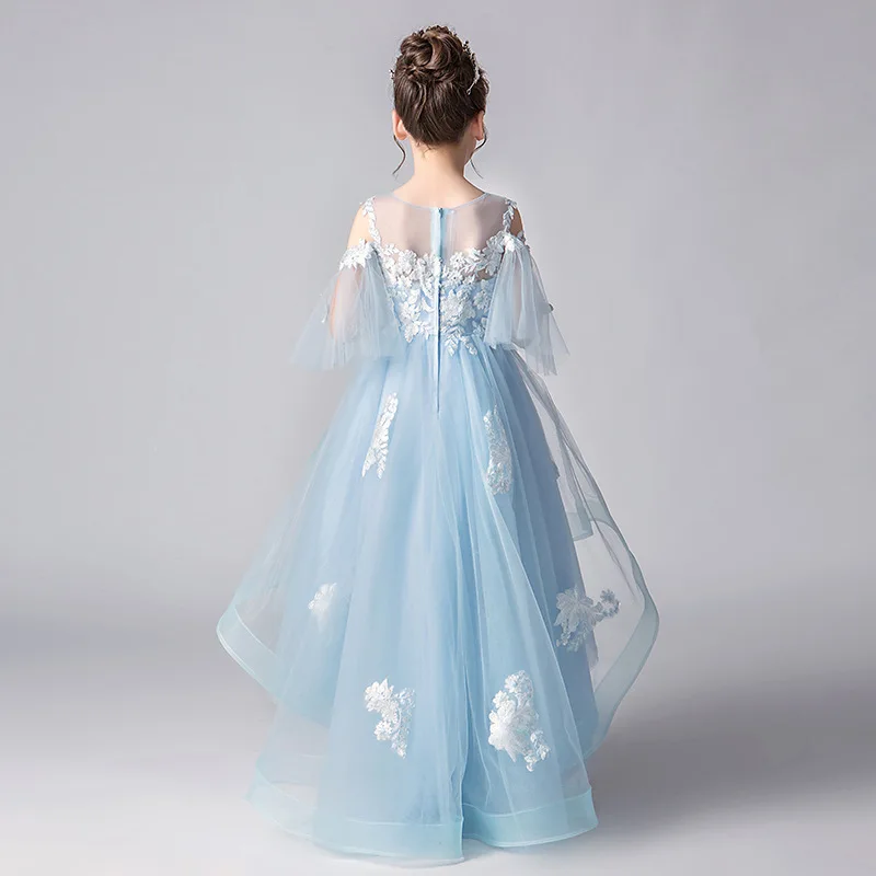 Платье принцессы для девочек B054 2020 с круглым вырезом тюлевые платья цветами