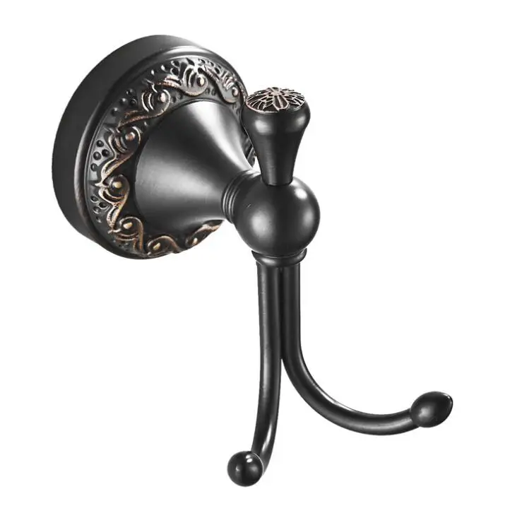 Черные крючки для халата в ванную комнату латунные подвешивания одежды крючок