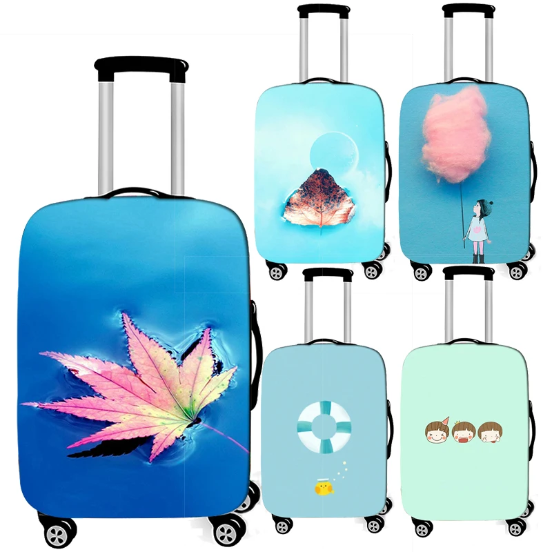 Маленький однотонный чехол для чемодана милый защитный путешествий эластичный