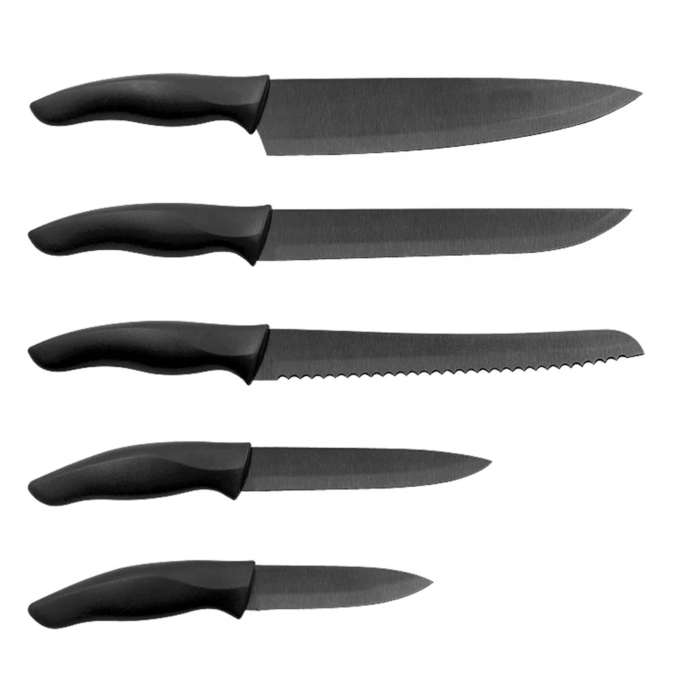 

1 Set Durable Cutters Home Complete Kitchen Knives Fruit Cutters Set (Black)