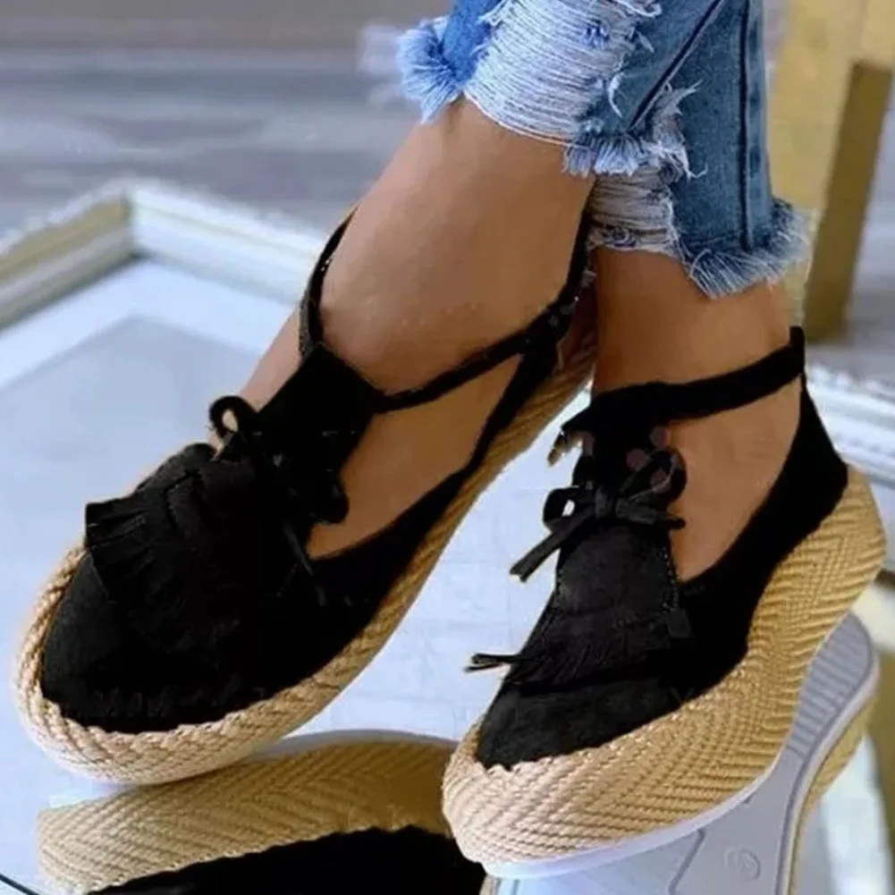 New Design 2020 Large Size 43 Platform Shoes Woman Flats Buckle Strap Concise Comfortable Sweet Bowtie Women | Спорт и развлечения