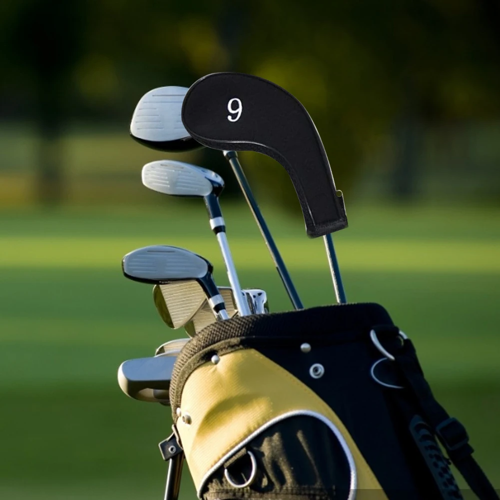 

10PCS Golf Head Iron Covers Waterproof Long Neck Golf Heads Protector Cover Set With Zipper Number Printed For Outdoor Golf