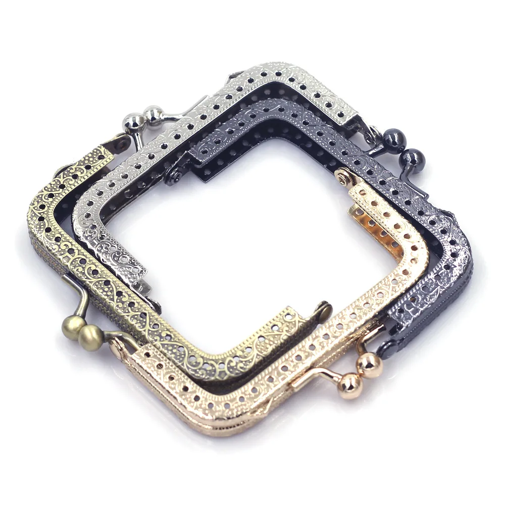 

10PCS 8.5cm Square Purse Bag Frames Kiss Clasps Wallet Buckles DIY Handbag Crafts Accessories Bronze/Silver/Gold/Gunmetal Tone