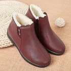 Хлопковая обувь и зимние ботинки, теплые, плюшевые, на плоской подошве, Нескользящие, удобные, для людей среднего и пожилого возраста