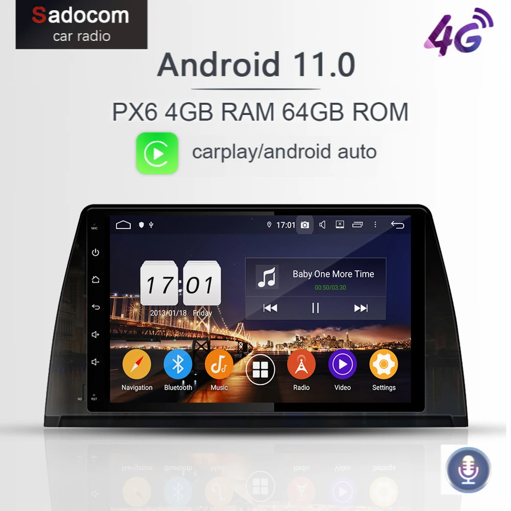 Автомагнитола PX6 DSP 10 1 дюйма Android 11 0 6 ядер + 4 Гб 64 ГБ 5 Wi-Fi 4G GPS карта автомобильный