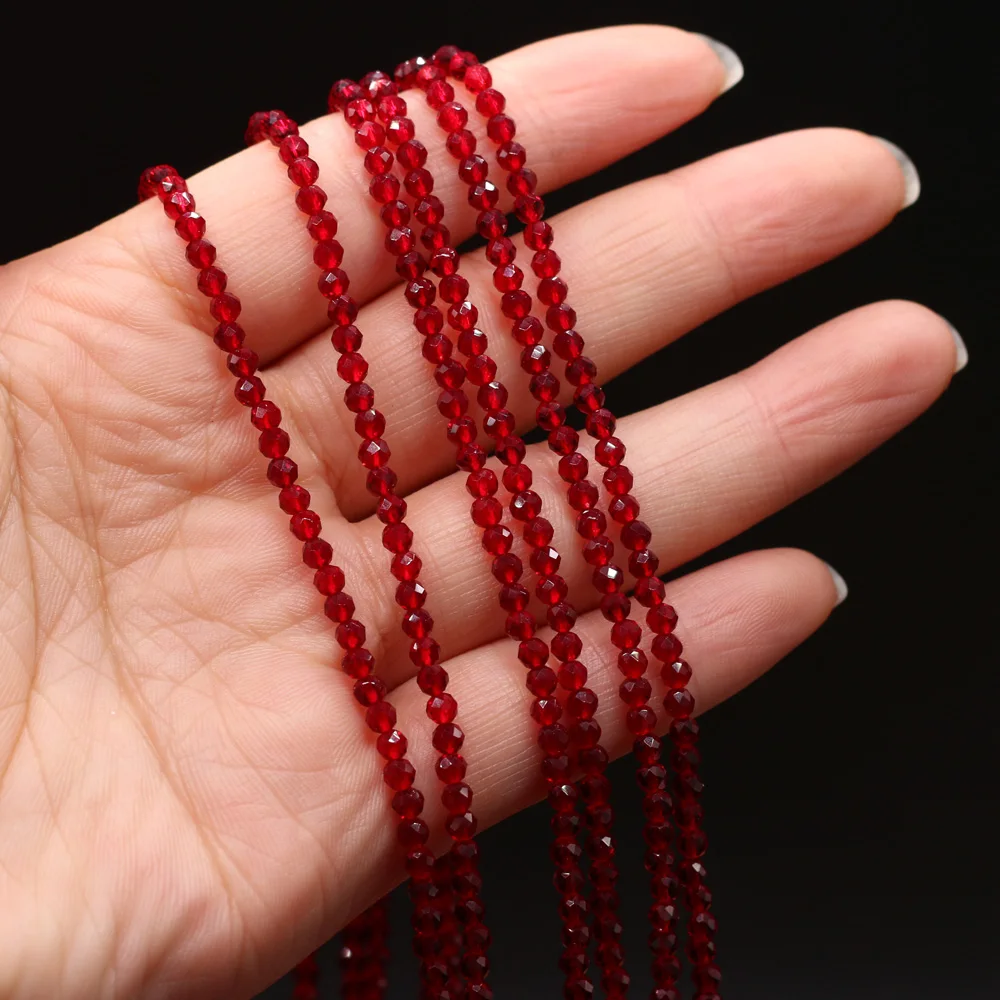 

Scarlet Beads Natural Semi-precious Stone Spinel 3mm Small Round Bead for Ms Girl Women Jewelry Making DIY Bracele Necklace Gift