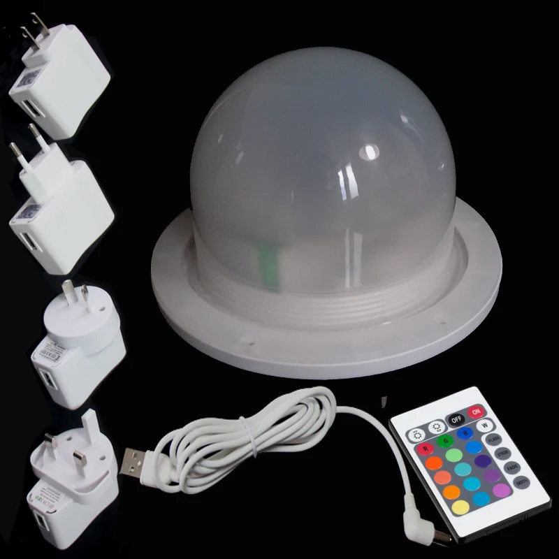 D120mm 5V 1A светодиодный свет IP65 3600 мАч литиевая батарея с пультом дистанционного управления RGBW с батарейным питанием прямого заряда 24 светодиодный s 20 шт./лот