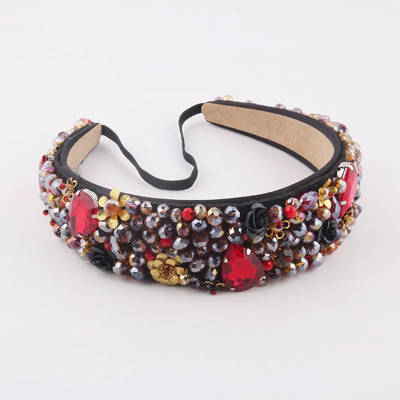 

Металлическая повязка на голову в форме цветка, инкрустированная кристаллами