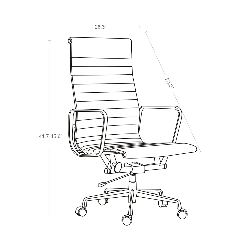 

Black PU leather alloy base high back office chair