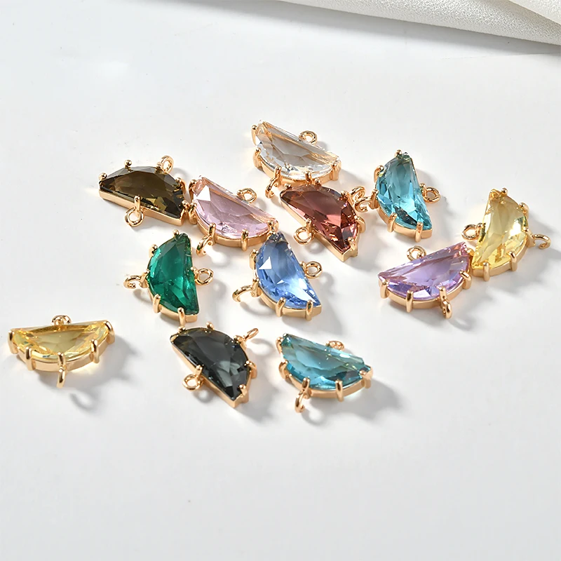 Медный позолоченный 18K золотой кристалл с бриллиантами двойные Висячие