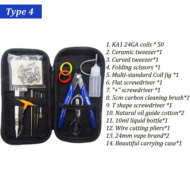 

DIY Tool Bag Tweezers Pliers Wire Heaters Kit Coil Jig Winding For Packing Electronic Cigarette Accessories
