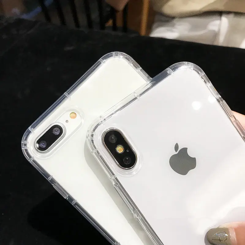 Противоударный бампер прозрачный силиконовый чехол для телефона iPhone 13 X XR XS Max 8 7 6S