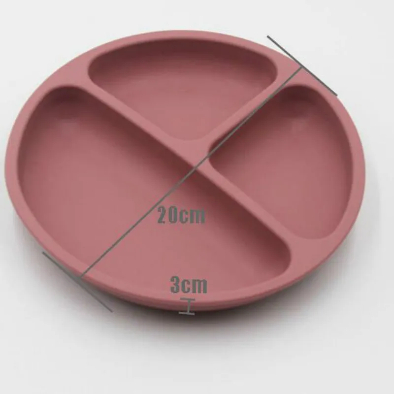 

Baby Safe Silicone Dining Plate Solid Cute Cartoon Children Dishes Suction Toddle Training Tableware Kids Feeding Bowls