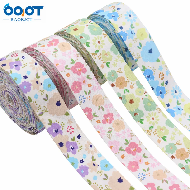 

5 meters Refreshing Floral Printed Ribbon for Diy Headwear Bow Clothing Accessories Gift Packaging Festival Decoration Ribbons