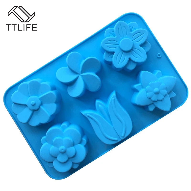 TTLIFE форма цветка ледяной поднос силиконовая льда кубик для шоколадного фондана