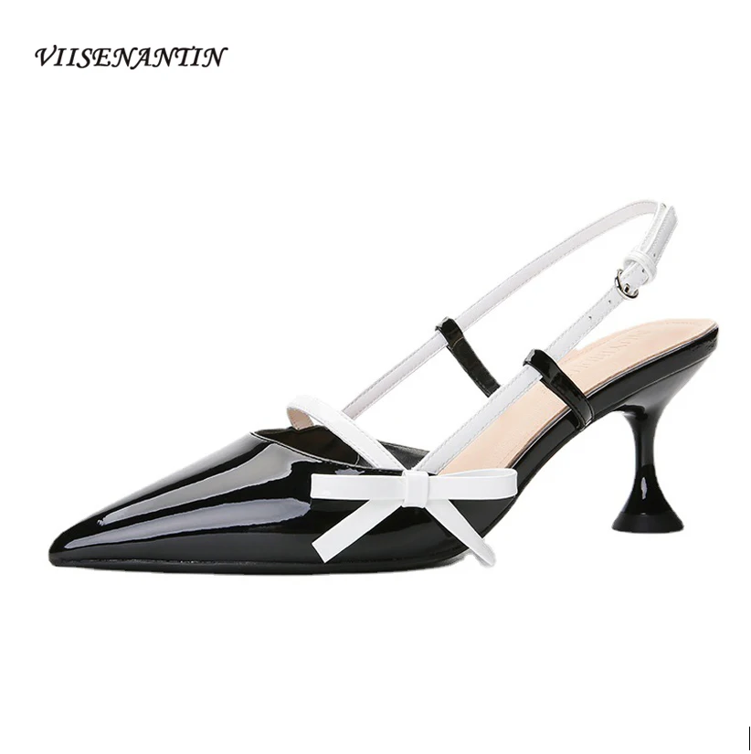 

Туфли женские из лакированной кожи, с острым носком, на высоком каблуке-шпильке