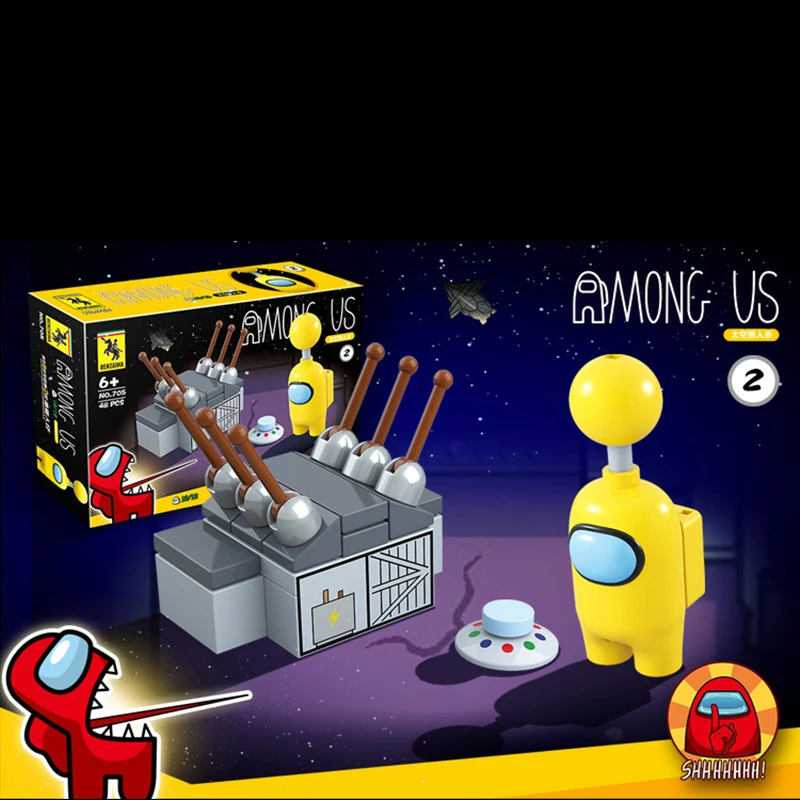 

Amongs Us Game Space Peluche Avatar Model Building Blocks Impostor Crewmates Figures Bricks Toys For Kids Gift