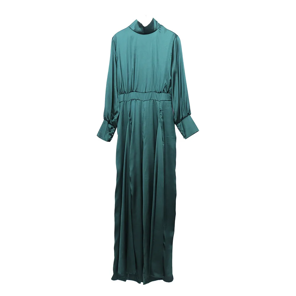 

FNOCE 2020 new women's jumpsuits fashion casual high quality solid long sleeve turtleneck slim loose stretch full jumpsuits