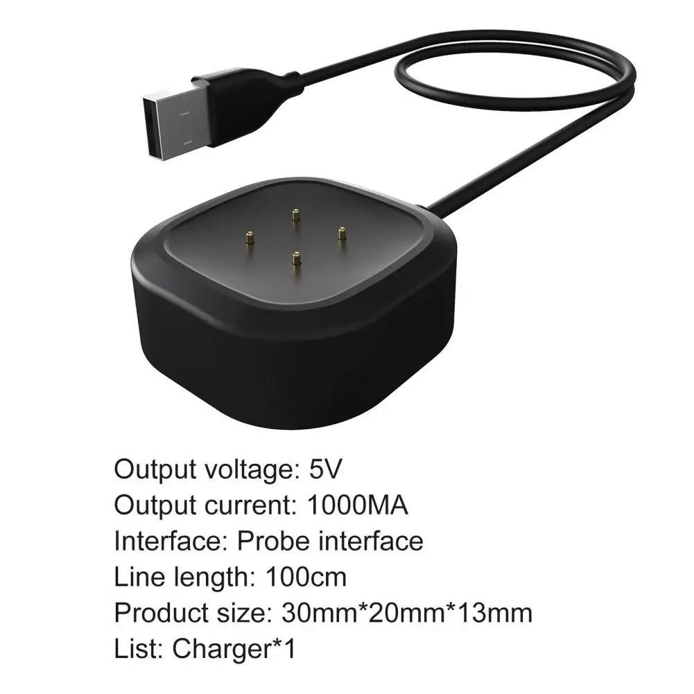 portable 100cm smart watch fast charging cable usb charger for fitbit versa3sense wearable devices smart accessories free global shipping