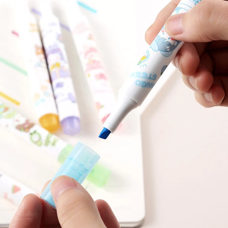 

Pack of 6 Colors Portable Highlighters Markers Pen Set for studenst Note Taking