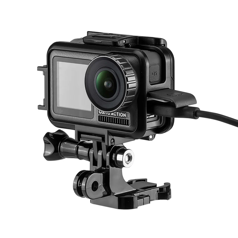 Вертикальная Горизонтальная Рамка чехол для DJI Osmo Action с холодной башмаком 2 головы БЫСТРОРАЗЪЕМНАЯ Пряжка Кронштейн Защитный корпус крепление