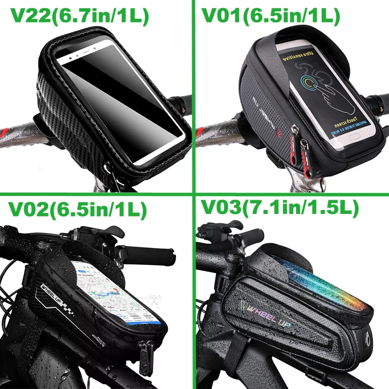 

Rainproof Bike Bag Bicycle Front Cell Phone holder with Touchscreen Top Tube Cycling Reflective MTB Accessories