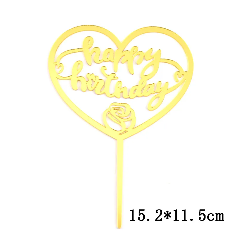 Acrylic 2 Cakelove Свадебный акриловый Топпер для торта золотой красный любовь капкейк сердечко Топпер для юбилея с Днем Святого Валентина украшения торта - Цвет: Acrylic 2